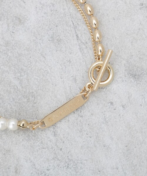 OPAQUE.CLIP(オペークドットクリップ)の「フェイクパール×チェーン2連ブレスレット(ブレスレット・レディース・ゴールド/シルバー・00)」の5枚目の写真