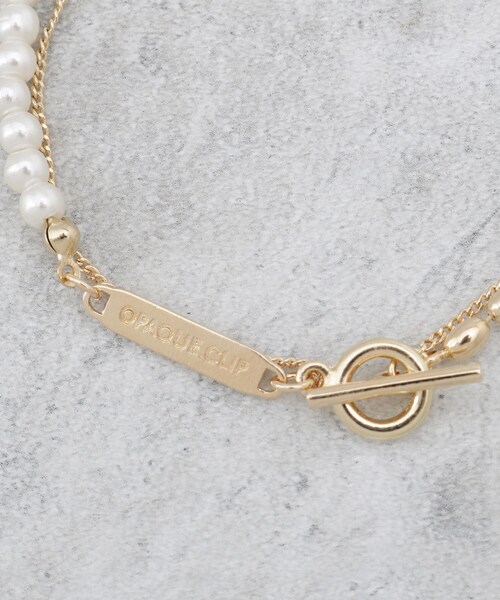 OPAQUE.CLIP(オペークドットクリップ)の「フェイクパール×チェーン2連ブレスレット(ブレスレット・レディース・ゴールド/シルバー・00)」の7枚目の写真