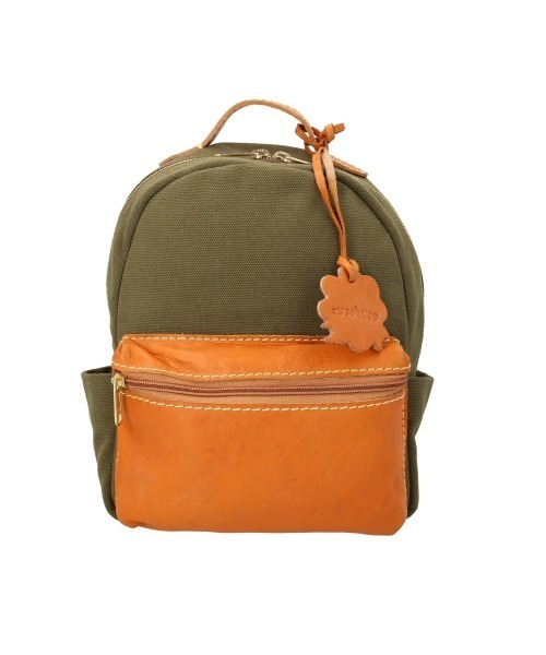 zucchero（ズッケロ）の「zucchero キャンバスxカウレザー リュック（バックパック/リュック・レディース・ブラウン/ネイビー/カーキ・FREE）」の3枚目の写真