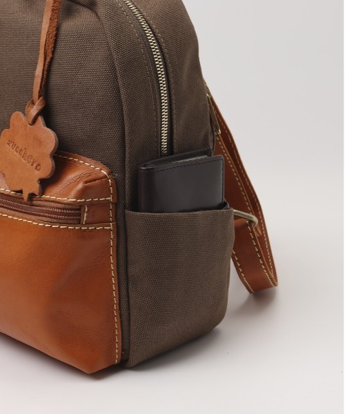 zucchero（ズッケロ）の「zucchero キャンバスxカウレザー リュック（バックパック/リュック・レディース・ブラウン/ネイビー/カーキ・FREE）」の12枚目の写真
