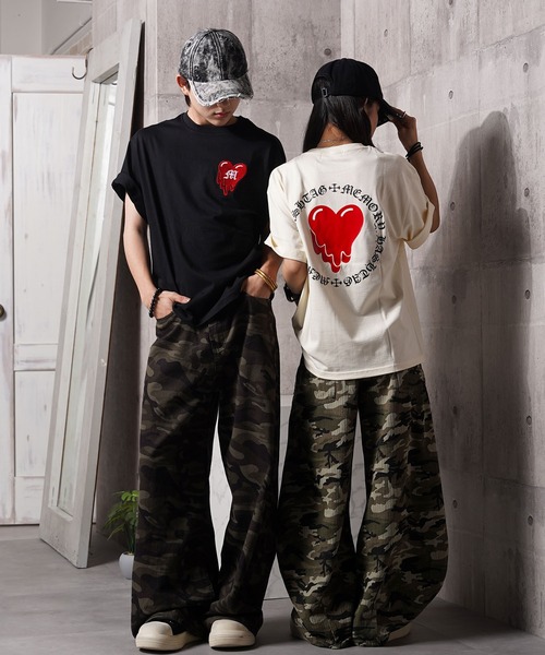 #MEMORY(メモリー)の「【MEMORY】ドリップハート 半袖 Tシャツ / Drip Heart Short Sleeve Tee(Tシャツ/カットソー・メンズ・ブラック/アイボリー/ホワイト・M/L/XL)」の7枚目の写真
