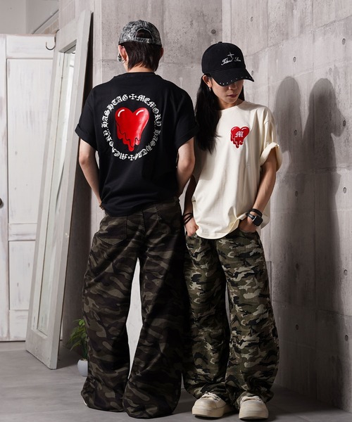#MEMORY(メモリー)の「【MEMORY】ドリップハート 半袖 Tシャツ / Drip Heart Short Sleeve Tee(Tシャツ/カットソー・メンズ・ブラック/アイボリー/ホワイト・M/L/XL)」の6枚目の写真