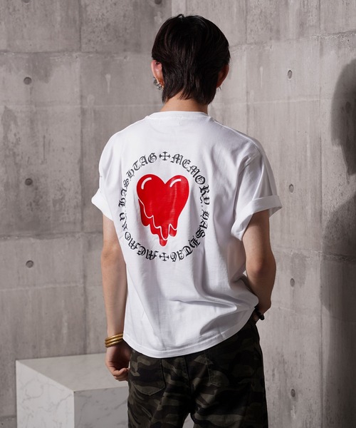#MEMORY(メモリー)の「【MEMORY】ドリップハート 半袖 Tシャツ / Drip Heart Short Sleeve Tee(Tシャツ/カットソー・メンズ・ブラック/アイボリー/ホワイト・M/L/XL)」の12枚目の写真