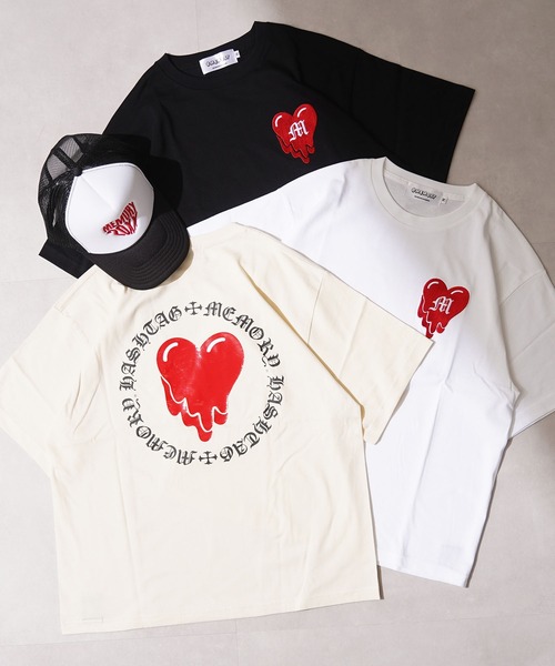 セール】【MEMORY】ドリップハート 半袖 Tシャツ / Drip Heart Short