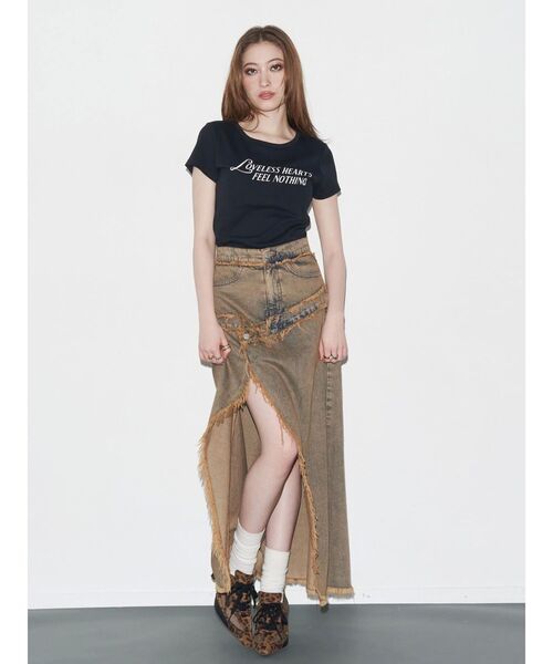 EVRIS（エヴリス）の「フリンジスリットロングデニムスカート（デニムスカート・レディース・ライトブルー/インディゴブルー・SMALL/MEDIUM）」の18枚目の写真