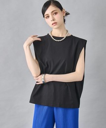 タックショルダー ノースリーブトップス