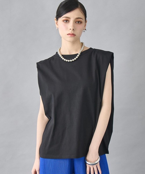 ANAP(アナップ)の「タックショルダー ノースリーブトップス(Tシャツ/カットソー・レディース・ブラック/ホワイト/レッド・FREE)」の14枚目の写真