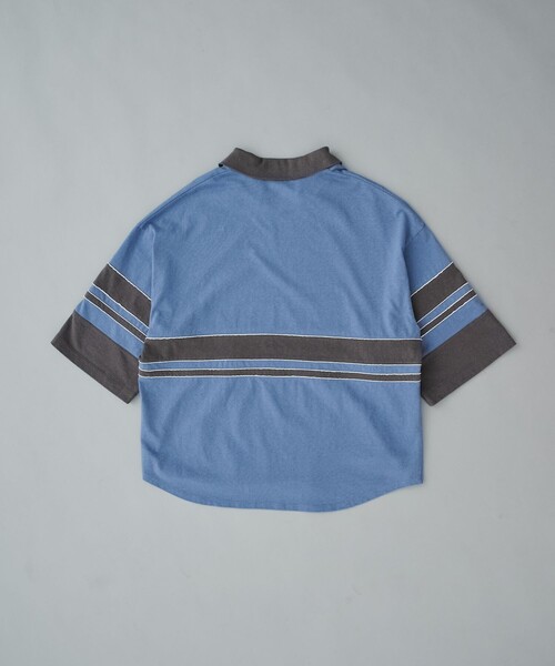 PUBLIC TOKYO(パブリックトウキョウ)の「リラックスボーダーポロTEE(Tシャツ/カットソー・メンズ・ブルー/ダークネイビー・2/1)」の8枚目の写真