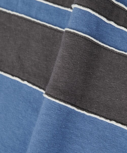 PUBLIC TOKYO(パブリックトウキョウ)の「リラックスボーダーポロTEE(Tシャツ/カットソー・メンズ・ブルー/ダークネイビー・2/1)」の9枚目の写真