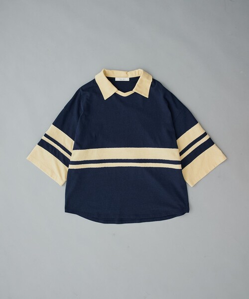 PUBLIC TOKYO(パブリックトウキョウ)の「リラックスボーダーポロTEE(Tシャツ/カットソー・メンズ・ブルー/ダークネイビー・2/1)」の10枚目の写真