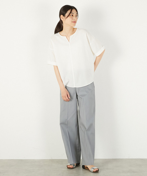 MELROSE claire(メルローズ クレール)の「【ドライジョーゼットスキッパーブラウス】(シャツ/ブラウス・レディース・ライトブルー/オフホワイト/レモンイエロー/チャコールグレー・FREE)」の11枚目の写真