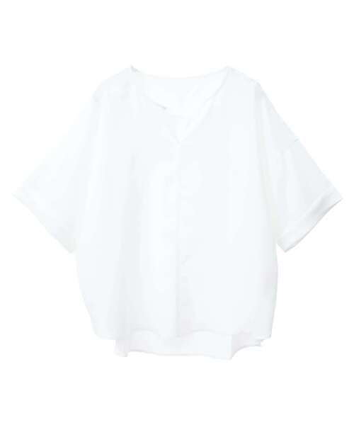 MELROSE claire(メルローズ クレール)の「【ドライジョーゼットスキッパーブラウス】(シャツ/ブラウス・レディース・ライトブルー/オフホワイト/レモンイエロー/チャコールグレー・FREE)」の12枚目の写真