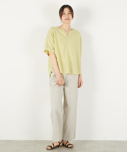 MELROSE claire(メルローズ クレール)の「【ドライジョーゼットスキッパーブラウス】(シャツ/ブラウス・レディース・ライトブルー/オフホワイト/レモンイエロー/チャコールグレー・FREE)」の13枚目の写真