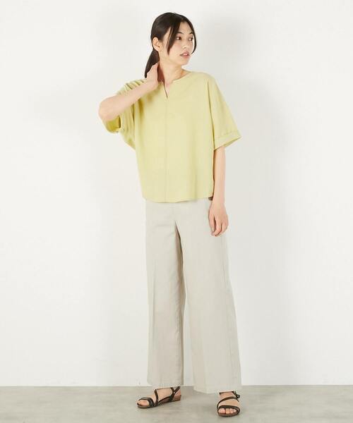 MELROSE claire(メルローズ クレール)の「【ドライジョーゼットスキッパーブラウス】(シャツ/ブラウス・レディース・ライトブルー/オフホワイト/レモンイエロー/チャコールグレー・FREE)」の14枚目の写真