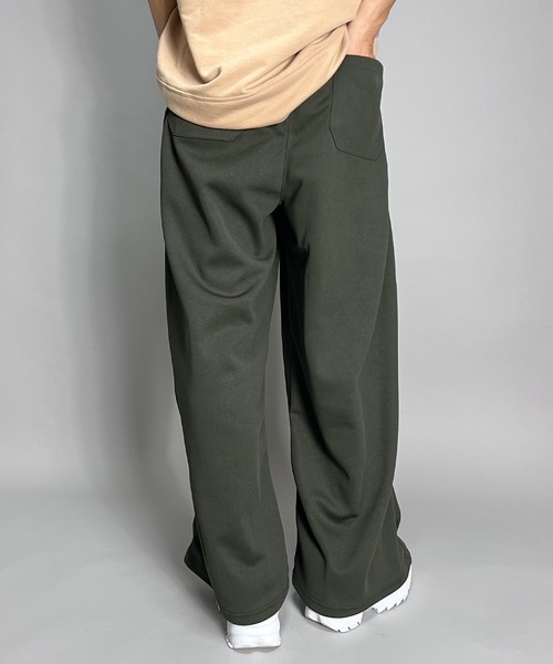 セール】ジャージ素材 ラインワイドトラックパンツ レディース（その他