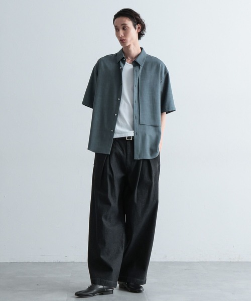 HARE（ハレ）の「ボックスタックワイドデニムパンツ(HARE)（デニムパンツ・メンズ・ブラック/ネイビー・SMALL/MEDIUM）」の14枚目の写真