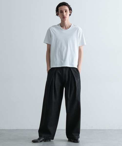 HARE（ハレ）の「ボックスタックワイドデニムパンツ(HARE)（デニムパンツ・メンズ・ブラック/ネイビー・SMALL/MEDIUM）」の16枚目の写真