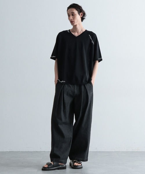 HARE（ハレ）の「ボックスタックワイドデニムパンツ(HARE)（デニムパンツ・メンズ・ブラック/ネイビー・SMALL/MEDIUM）」の18枚目の写真