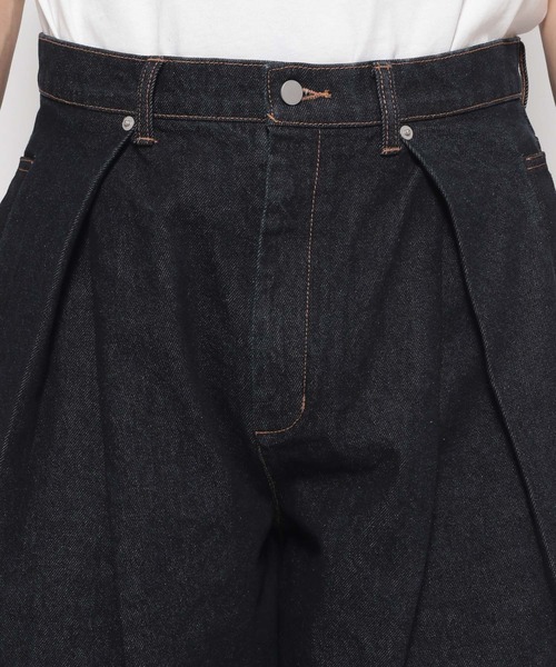 HARE（ハレ）の「ボックスタックワイドデニムパンツ(HARE)（デニムパンツ・メンズ・ブラック/ネイビー・SMALL/MEDIUM）」の7枚目の写真