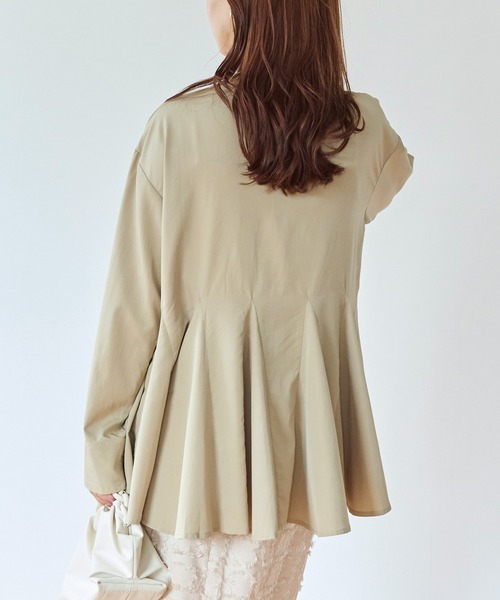 LAVEANGE（ラビアンジェ）の「【好機能シリーズ】抗菌/防臭 ペプラムフレアブラウス（シャツ/ブラウス・レディース・ブラック/ベージュ・5L/4L/3L/LL/M）」の18枚目の写真