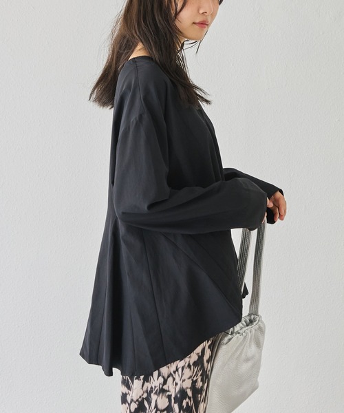 LAVEANGE（ラビアンジェ）の「【好機能シリーズ】抗菌/防臭 ペプラムフレアブラウス（シャツ/ブラウス・レディース・ブラック/ベージュ・5L/4L/3L/LL/M）」の6枚目の写真