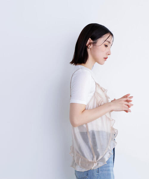 キャミソール 「BLANC」シアーフリルキャミソール BLANC】シアーフリルキャミソール | NATURAL BEAUTY BASIC