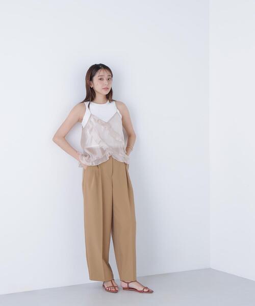 NATURAL BEAUTY BASIC（ナチュラルビューティーベーシック）の「◇【BLANC】シアーフリルキャミソール（キャミソール・レディース・ピンク/ベージュ・FREE）」の11枚目の写真