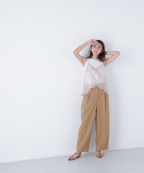 NATURAL BEAUTY BASIC（ナチュラルビューティーベーシック）の「◇【BLANC】シアーフリルキャミソール（キャミソール・レディース・ピンク/ベージュ・FREE）」の12枚目の写真