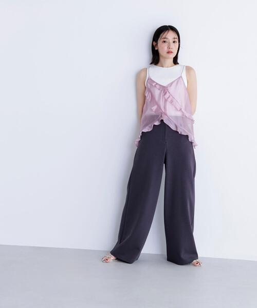 NATURAL BEAUTY BASIC（ナチュラルビューティーベーシック）の「◇【BLANC】シアーフリルキャミソール（キャミソール・レディース・ピンク/ベージュ・FREE）」の15枚目の写真