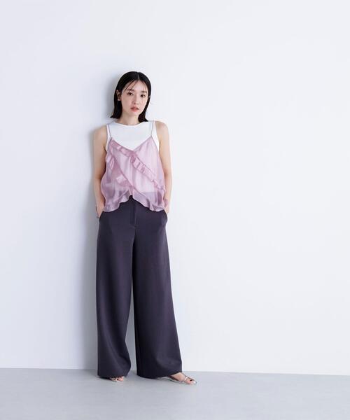 NATURAL BEAUTY BASIC（ナチュラルビューティーベーシック）の「◇【BLANC】シアーフリルキャミソール（キャミソール・レディース・ピンク/ベージュ・FREE）」の17枚目の写真