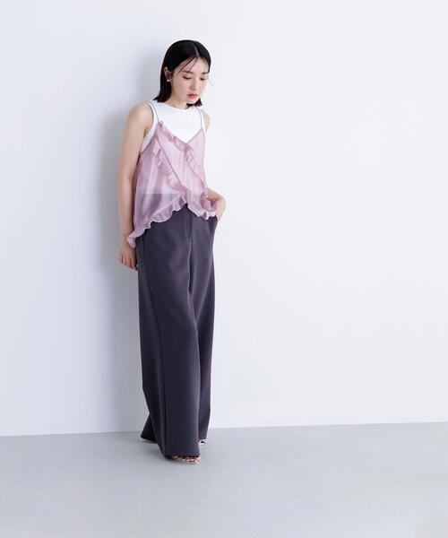 NATURAL BEAUTY BASIC（ナチュラルビューティーベーシック）の「◇【BLANC】シアーフリルキャミソール（キャミソール・レディース・ピンク/ベージュ・FREE）」の19枚目の写真