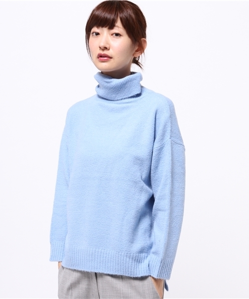 koe(コエ)の「タートルリラックスニットプルオーバー(ニット/セーター・レディース・LT.Gray/ワインレッド/キャメル/アイボリー/ライトブルー/ネイビー・MEDIUM/SMALL/LARGE)」の2枚目の写真