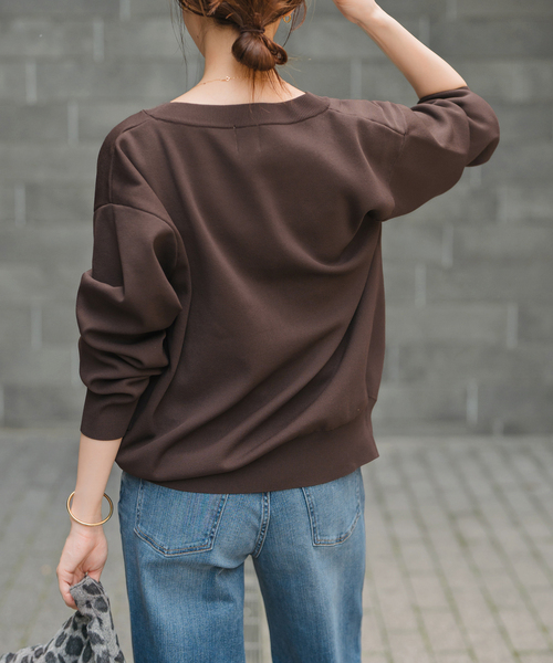 WEB限定追加》ウォッシャブルクルーネックカーディガン