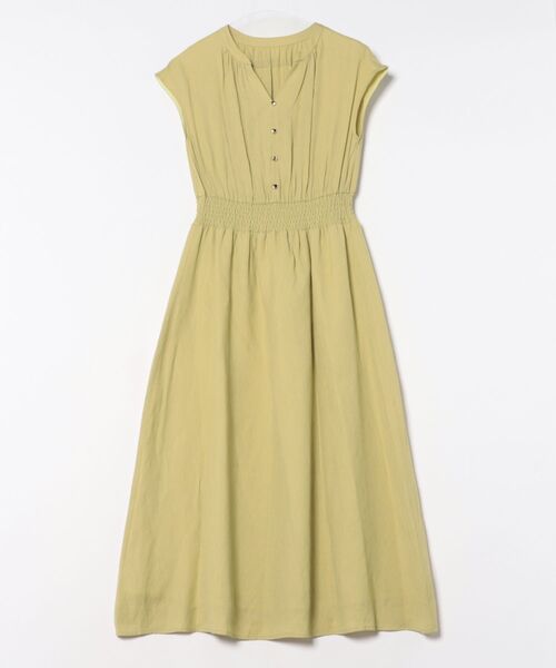 12Twelve Agenda（トゥエルブ　アジェンダ）の「リネンライクウエストシャーリングフレアワンピース（ワンピース・レディース・グリーン/チャコールグレー/ブルー・M）」の2枚目の写真