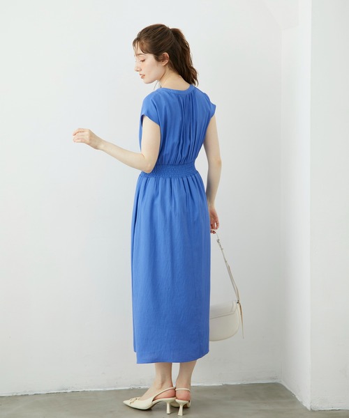 12Twelve Agenda（トゥエルブ　アジェンダ）の「リネンライクウエストシャーリングフレアワンピース（ワンピース・レディース・グリーン/チャコールグレー/ブルー・M）」の11枚目の写真