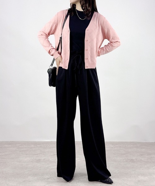 CLOTHY(クロシィ)の「【キレイめ×スウェットstyle☆】ウエストフリルスウェットワイドパンツ(スウェットパンツ・レディース・ブラック/グレー・MEDIUM)」の16枚目の写真