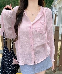 ☆ 美品 SCALA ピンク系色 ブラウス シャツ 透け感 総柄 カットソー ☆ 美品 SCALA ピンク系色 ブラウス シャツ 透け感 総柄 カットソーΩ