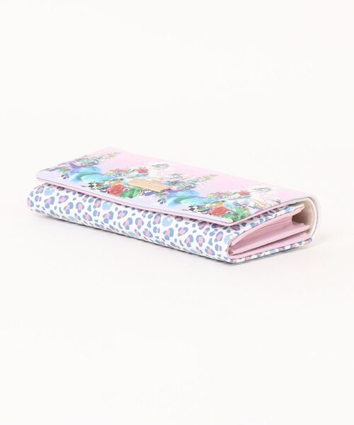 ScoLar(スカラー)の「SC78-8:花蝶柄×ヒョウ柄 かぶせ付長財布(財布・レディース・パープル/ピンク・FREE)」の4枚目の写真