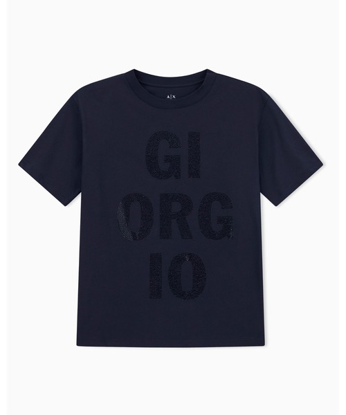 tシャツ 「A|X アルマーニ エクスチェンジ」GIORGIOロゴ 半袖クルーネックTシャツ/BOY RELAXED レディース A|X アルマーニ エクスチェンジ】GIORGIOロゴ 半袖クルーネックT