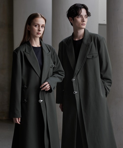 CLEL（クレイル）の「【CLEL】Prime TR Double Lapel Coat / プライムTR ダブルラペルコート（チェスターコート・メンズ・チャコールグレー/ブラック/グレー系1・S/XS/L/M）」の10枚目の写真