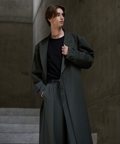CLEL ダブルチェスターコート ダークブラウン 完売品 CLEL】Double Tech Fade Trench Coat/ダブルテックフェード