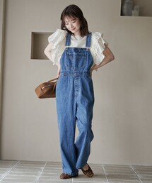 【鈴】 サロペット青、水色 GU（サロペット/オーバーオール ・ ブルー・ネイビー/青色系）の