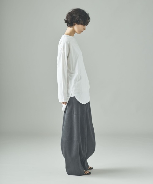 Curensology（カレンソロジー）の「Curensology(カレンソロジー)/シャツテイルロングTシャツ（Tシャツ/カットソー・レディース・ブラック/ホワイト・FREE）」の8枚目の写真