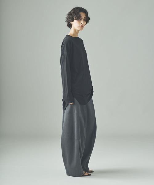 Curensology（カレンソロジー）の「Curensology(カレンソロジー)/シャツテイルロングTシャツ（Tシャツ/カットソー・レディース・ブラック/ホワイト・FREE）」の19枚目の写真