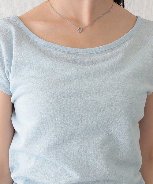 Lace Ladies(レースレディース)の「バックオープン ドロスト ラウンドネック フレンチスリーブ Tシャツ(Tシャツ/カットソー・レディース・ブラック/ブルー/ホワイト・FREE)」の18枚目の写真