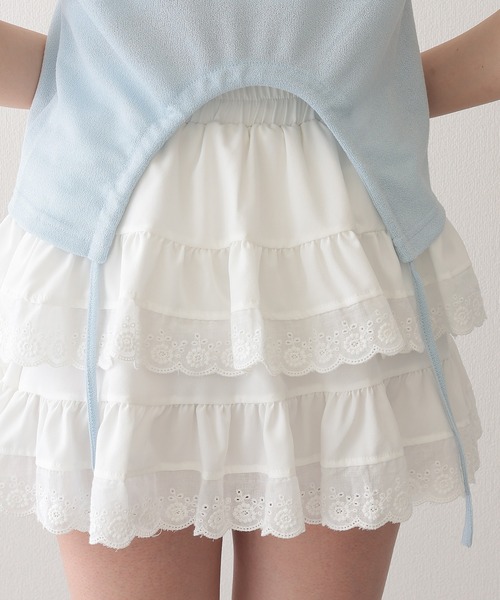 Lace Ladies(レースレディース)の「バックオープン ドロスト ラウンドネック フレンチスリーブ Tシャツ(Tシャツ/カットソー・レディース・ブラック/ブルー/ホワイト・FREE)」の22枚目の写真