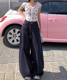 ワイドストレートデニムパンツ