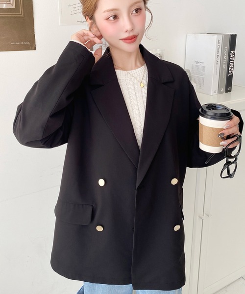 moment+（モーメントプラス）の「マットゴールド釦ダブルテーラード