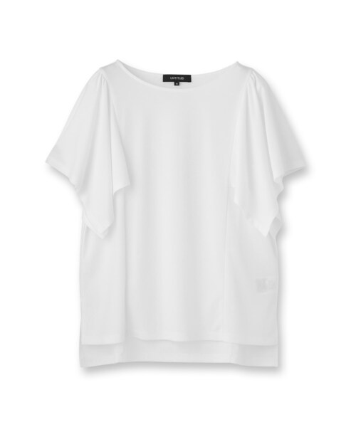 UNTITLED（アンタイトル）の「【きれいめ／接触冷感／日本製】ハンカチスリーブプルオーバー（Tシャツ/カットソー・レディース・チャコールグレー/オフホワイト/ブルー系その他・00/02/04/44/48/50）」の4枚目の写真