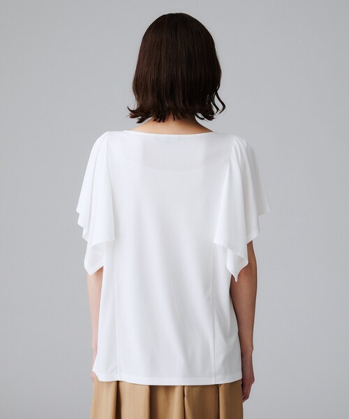 UNTITLED（アンタイトル）の「【きれいめ／接触冷感／日本製】ハンカチスリーブプルオーバー（Tシャツ/カットソー・レディース・チャコールグレー/オフホワイト/ブルー系その他・00/02/04/44/48/50）」の19枚目の写真